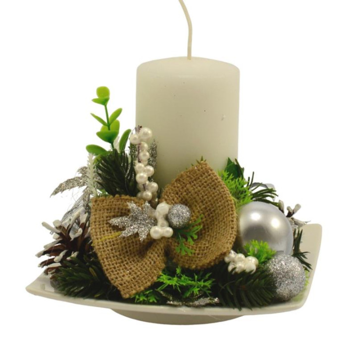 Świeca ozdobna ze stroikiem 152751 mix