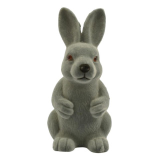 Figurka Zając flokowany 22cm szary