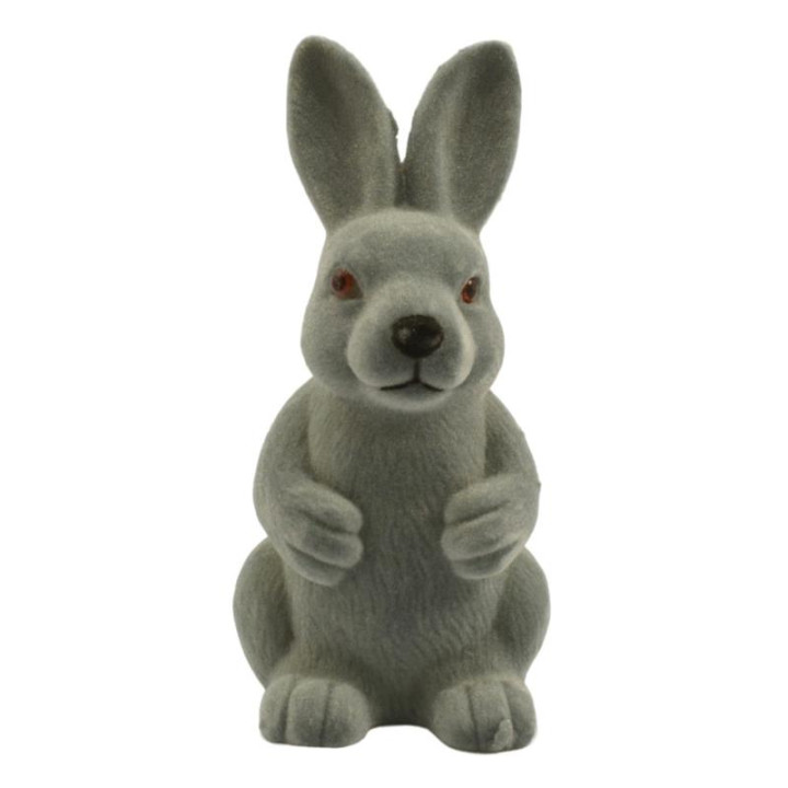 Figurka Zając flokowany 22cm szary