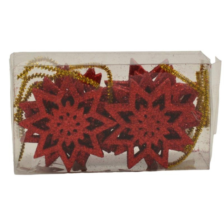Ozdoba Płatki śniegu 12 sztuk 10cm mix