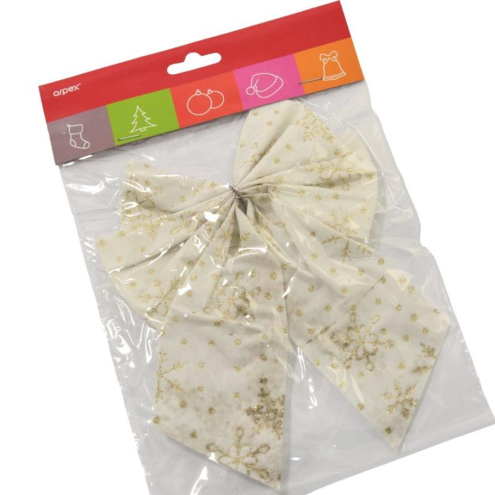 Ozdoba bożonarodzeniowa Kokarda kremowa BN5298