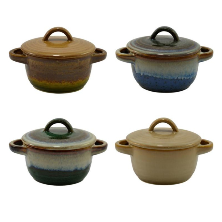 Kokilka ceramiczna z pokrywką 14x5cm Ombres mix