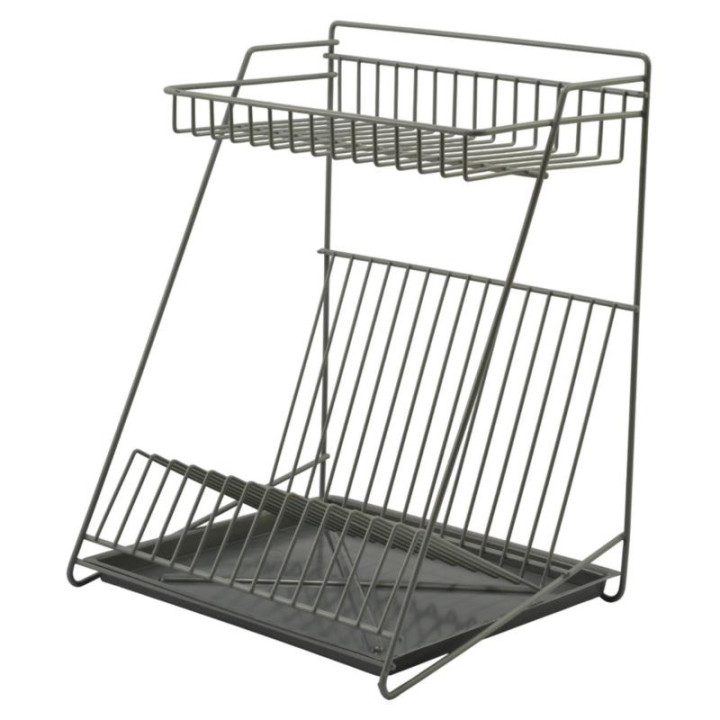 Suszarka do naczyń 2-poziomowa 30cm szara