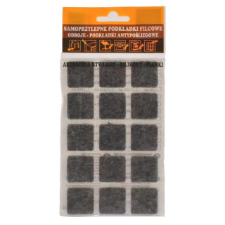 Podkładki filcowe 15szt 25x25mm szare