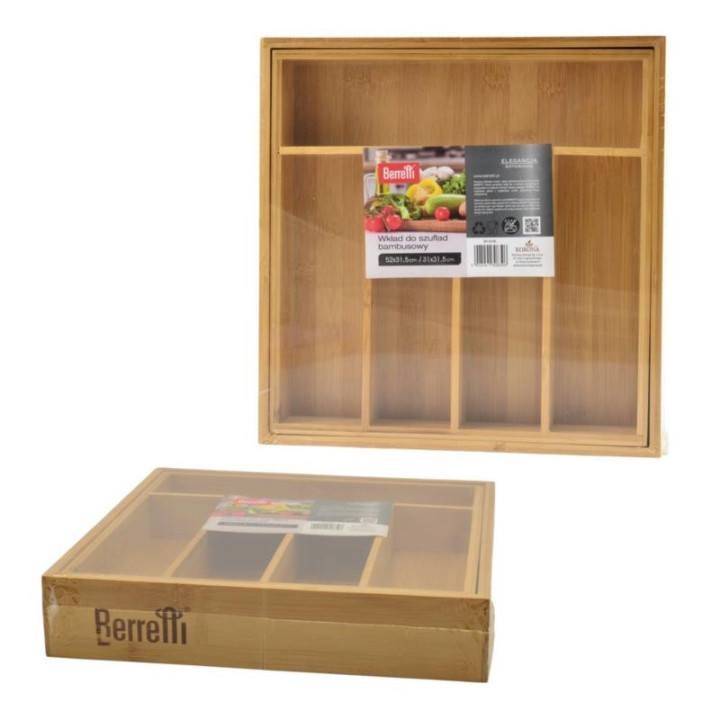 Wkład do szuflad bambusowy Beretti BR-8396 rozsuwany
