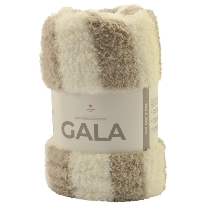 Koc 160x200 Gala beżowe pasy